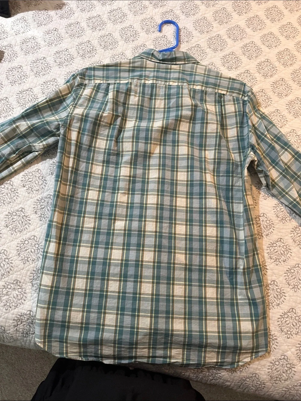J. Crew Teal and Cream Plaid Button-Down Shirt